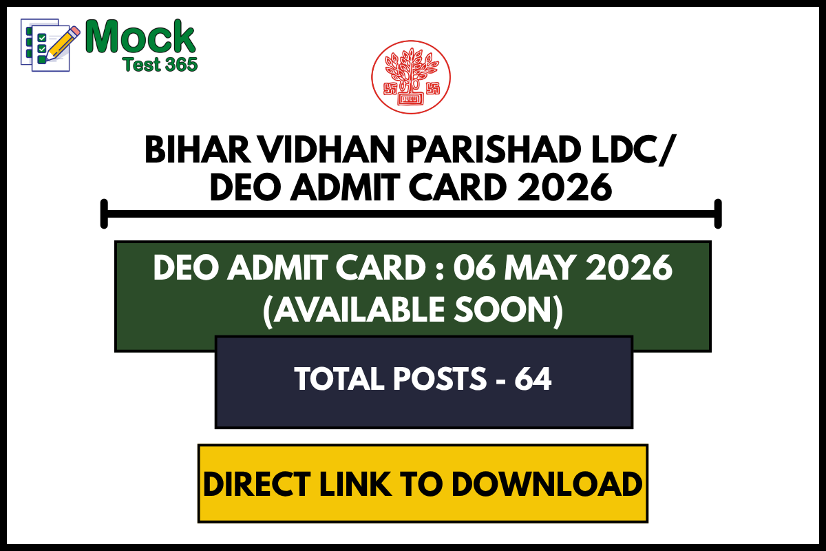 Bihar Vidhan Parishad LDC DEO Admit Card 2026