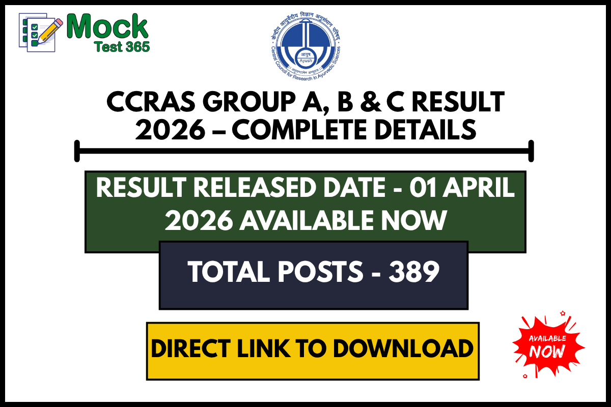 CCRAS Group A, B & C Result 2026 – Complete Details
