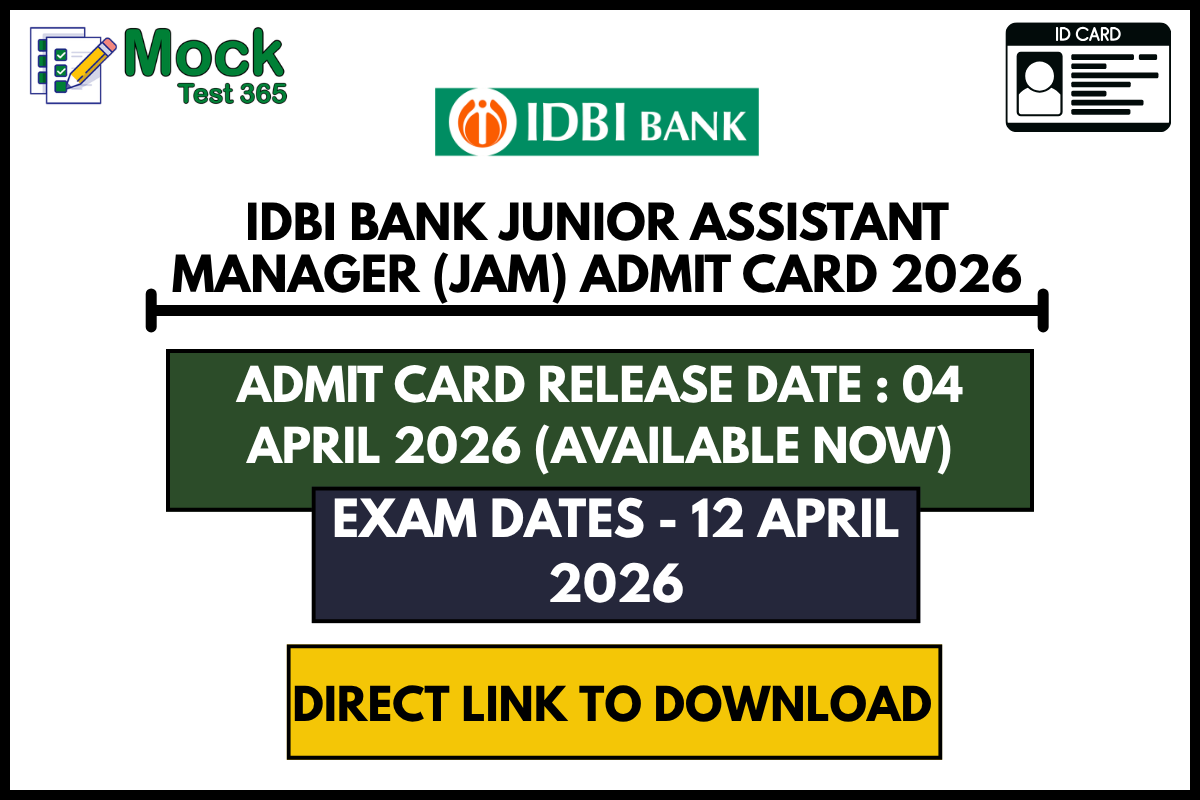 IDBI Bank Junior Assistant Manager (JAM) Admit Card 2026