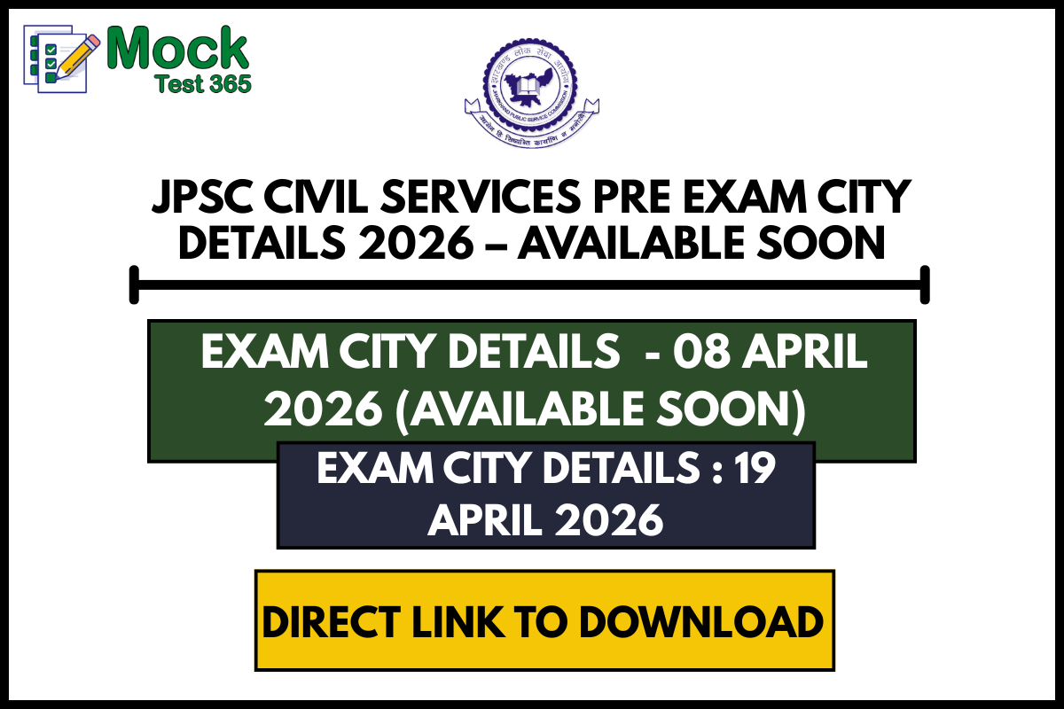 JPSC Civil Services Pre Exam City Details 2026 – Available Soon