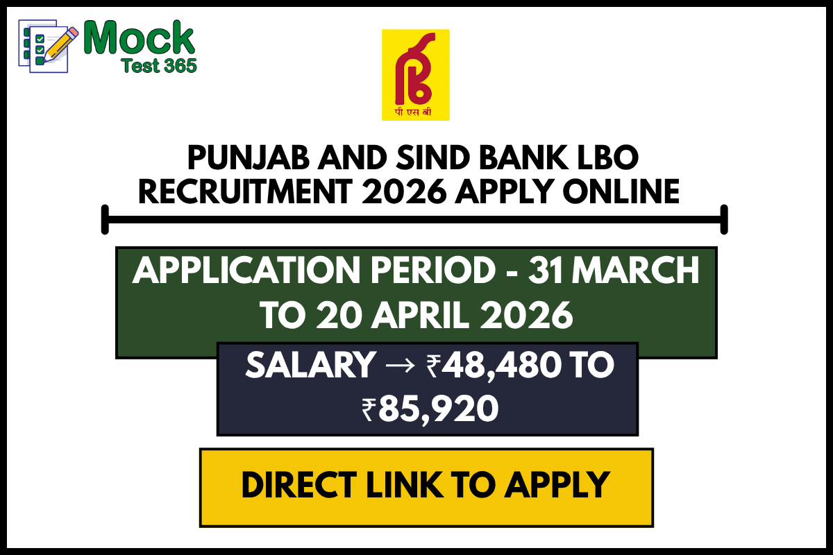 Punjab and Sind Bank LBO Recruitment 2026 Apply Online for 1000 Posts