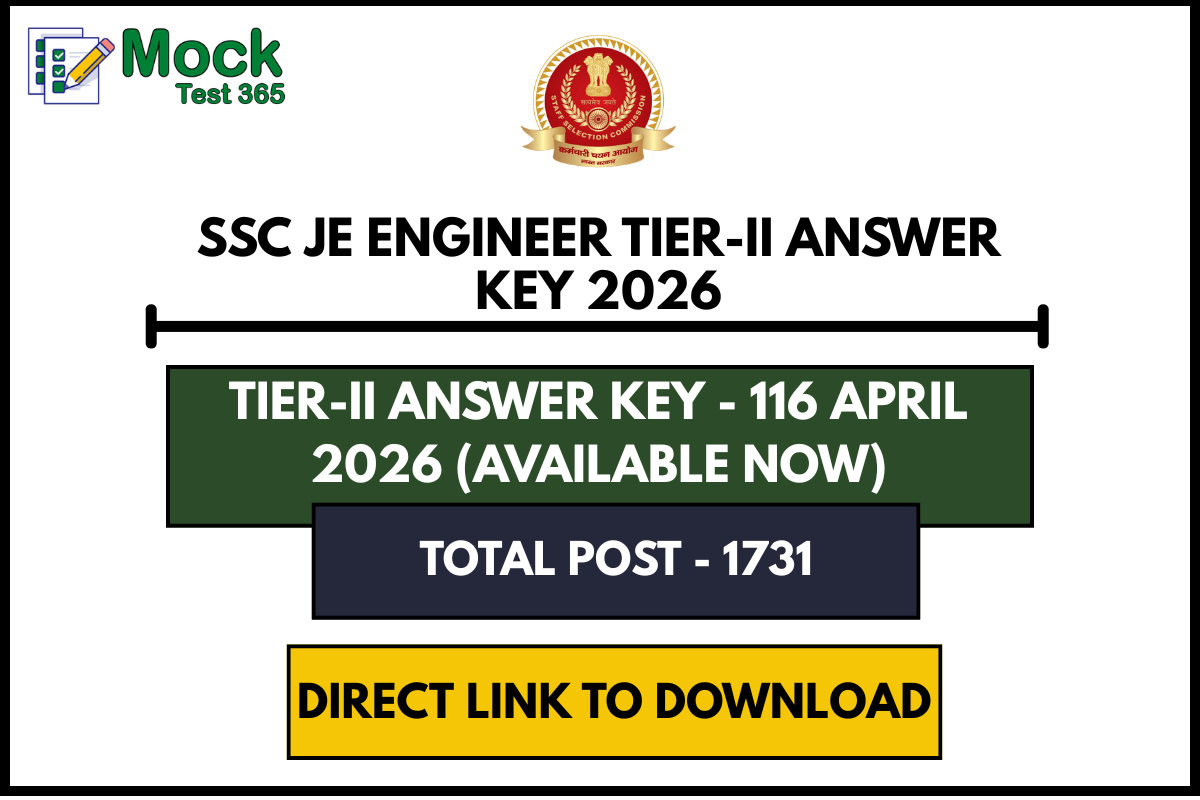 SSC JE Engineer Tier-II Answer Key 2026