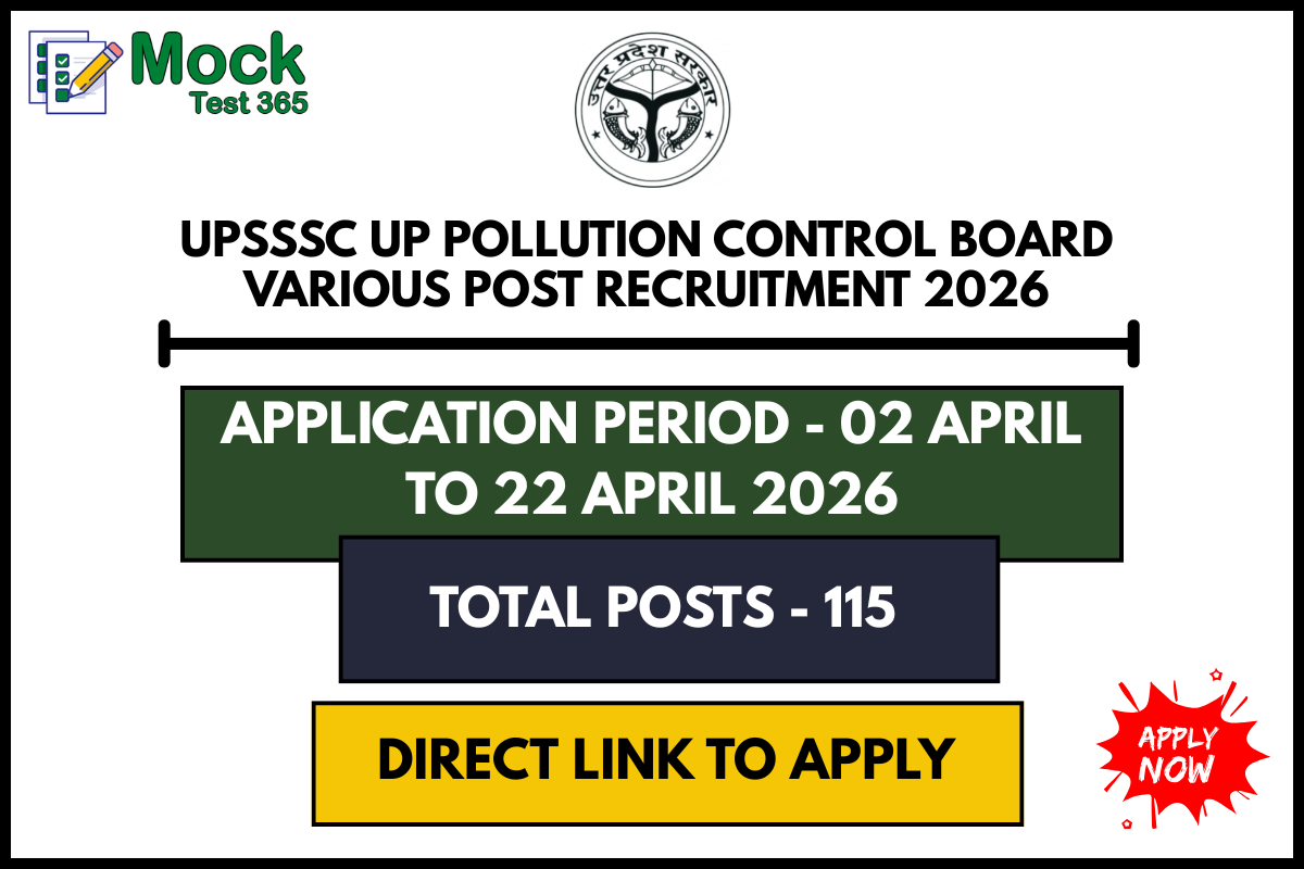 UPSSSC UP Pollution Control Board Various Post Recruitment 2026